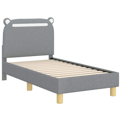 Peuterbedframe met hoofdbord Lichtgrijs 70 x 140 cm Stof