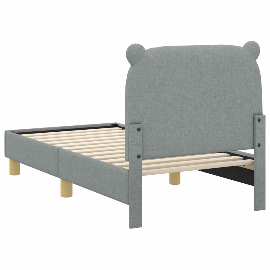 Peuterbedframe met hoofdbord Lichtgrijs 70 x 140 cm Stof