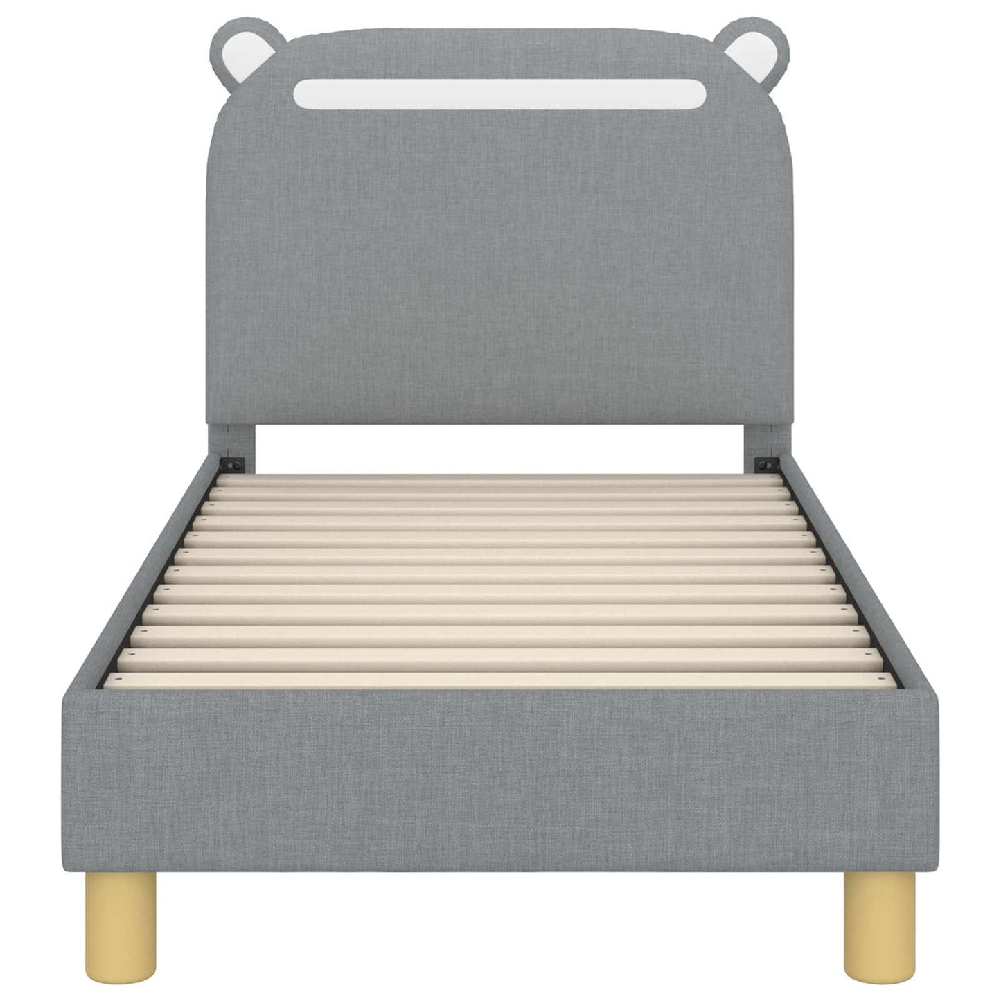 Peuterbedframe met hoofdbord Lichtgrijs 70 x 140 cm Stof