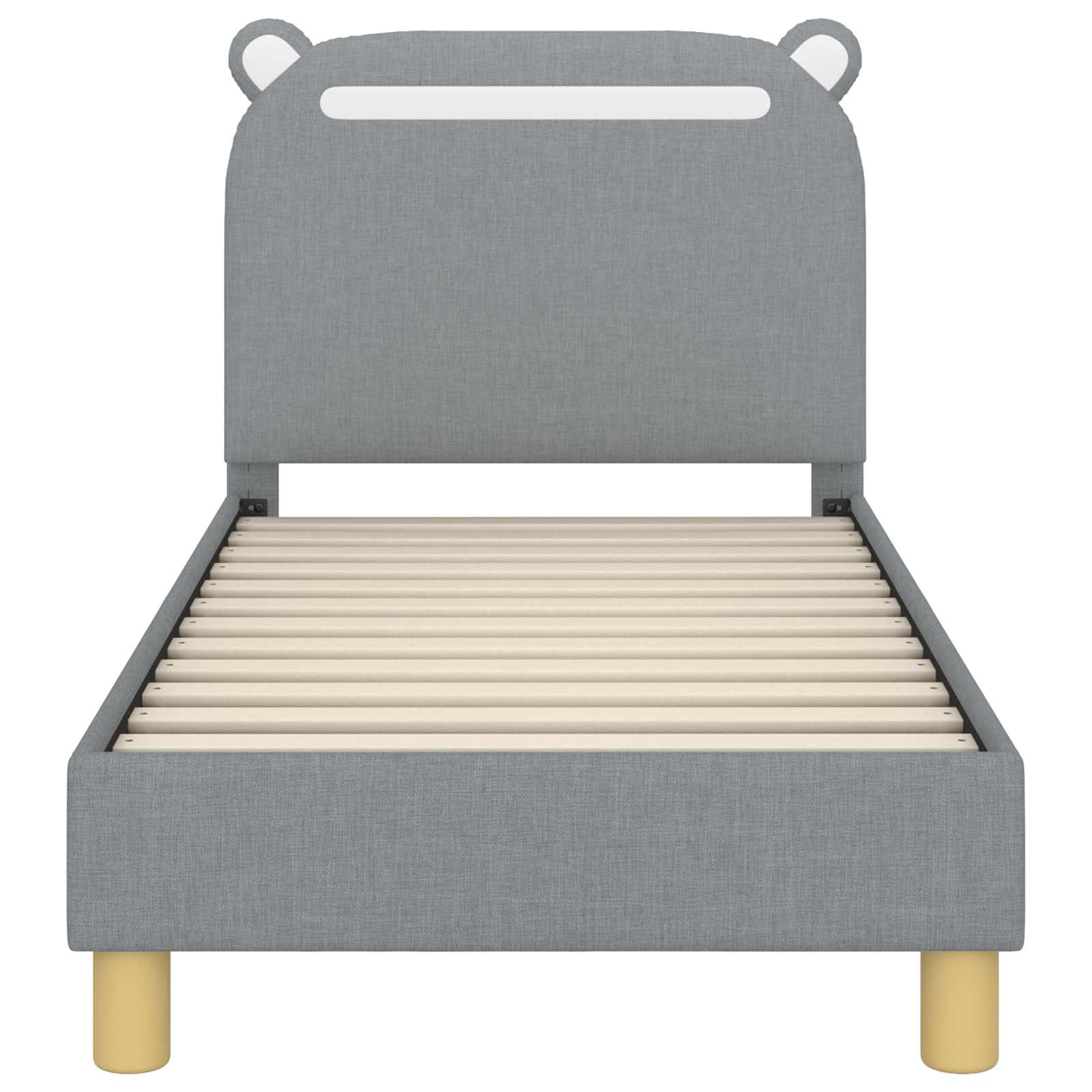 Peuterbedframe met hoofdbord Lichtgrijs 70 x 140 cm Stof