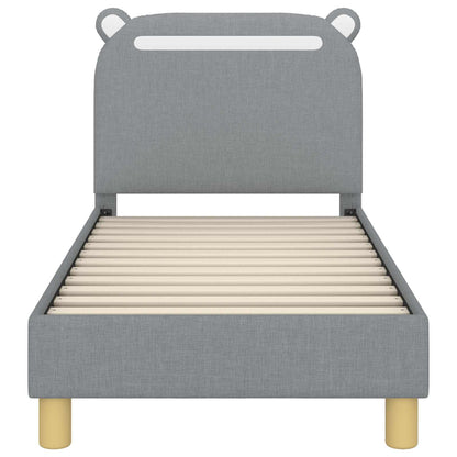 Peuterbedframe met hoofdbord Lichtgrijs 70 x 140 cm Stof