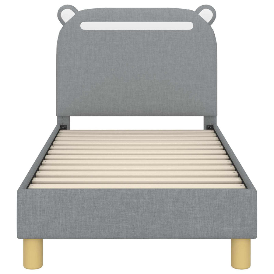 Peuterbedframe met hoofdbord Lichtgrijs 70 x 140 cm Stof