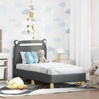 Peuterbedframe 70x140 cm donkergrijs stof
