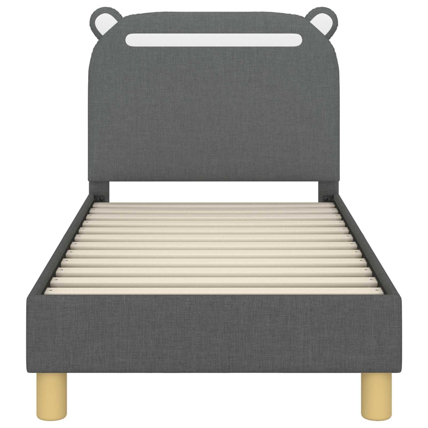 Peuterbedframe met hoofdbord Donkergrijs 70 x 140 cm Stof