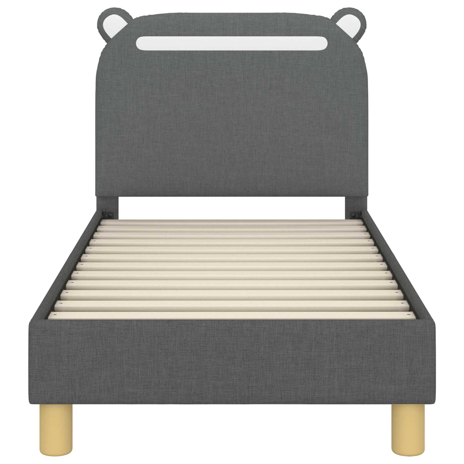 Peuterbedframe met hoofdbord Donkergrijs 70 x 140 cm Stof