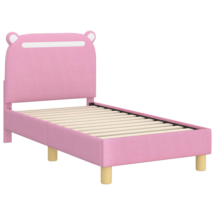 Peuterbedframe met hoofdbord Roze 70 x 140 cm Stof