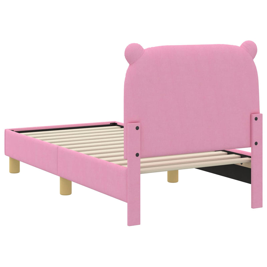Peuterbedframe met hoofdbord Roze 70 x 140 cm Stof
