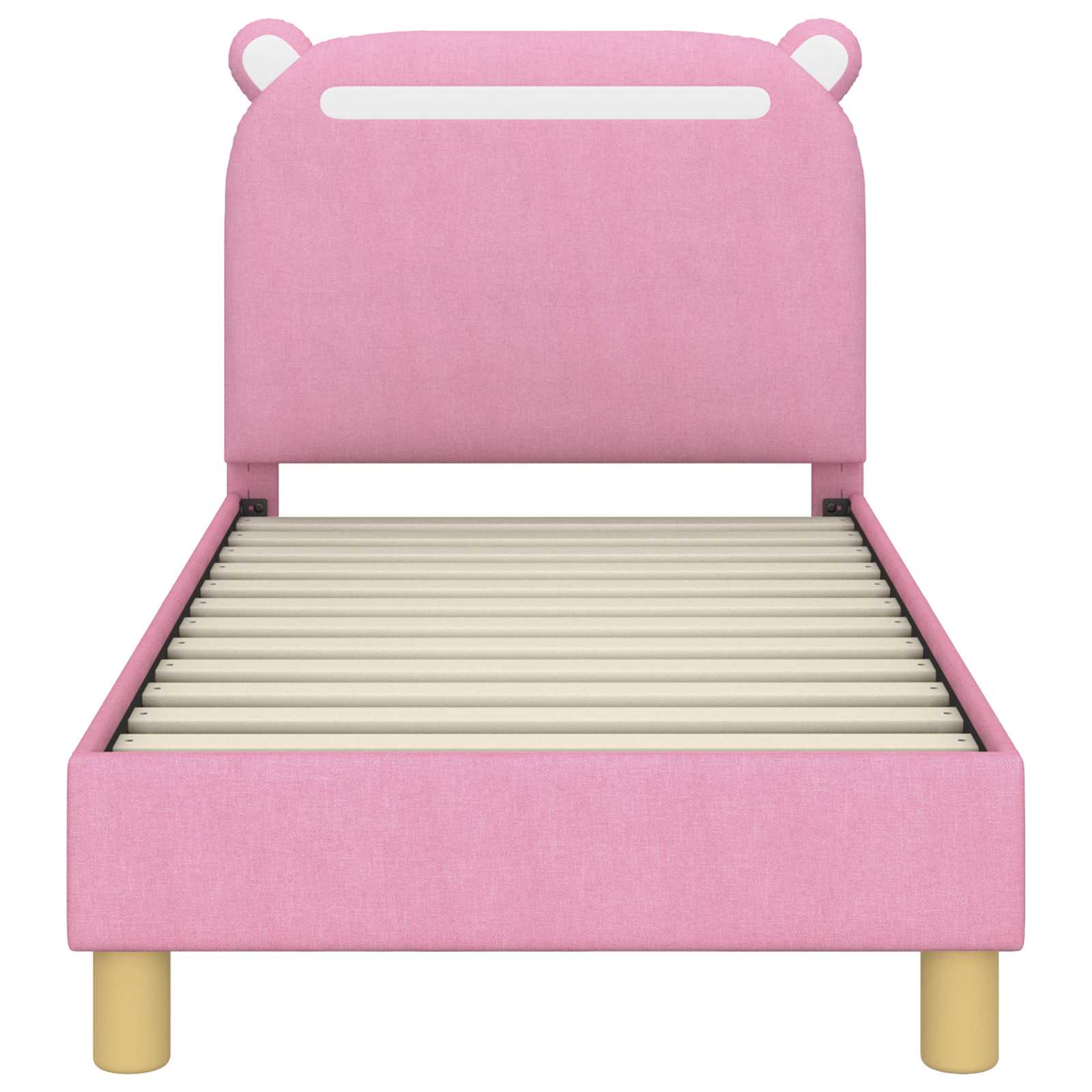 Peuterbedframe met hoofdbord Roze 70 x 140 cm Stof