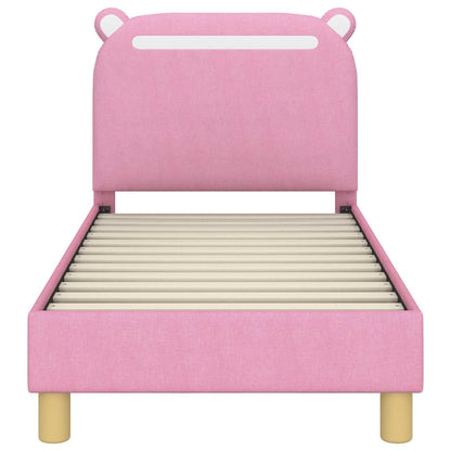 Peuterbedframe met hoofdbord Roze 70 x 140 cm Stof