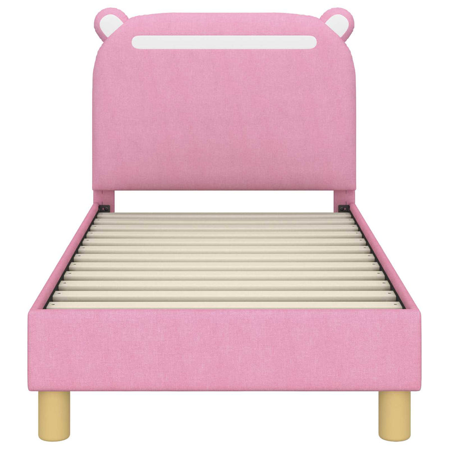 Peuterbedframe met hoofdbord Roze 70 x 140 cm Stof