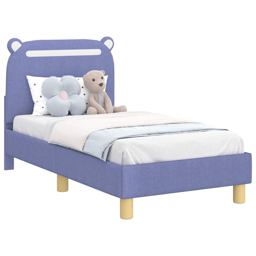 Peuterbedframe met hoofdbord Jeans Blauw 70 x 140 cm Stof