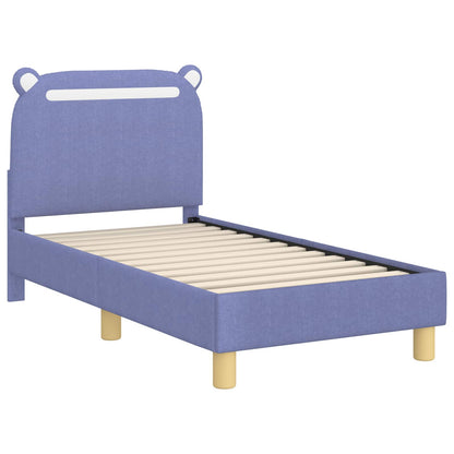 Peuterbedframe met hoofdbord Jeans Blauw 70 x 140 cm Stof