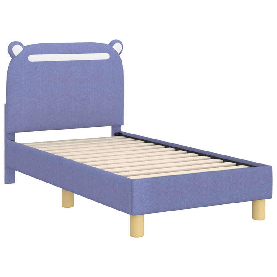 Peuterbedframe met hoofdbord Jeans Blauw 70 x 140 cm Stof