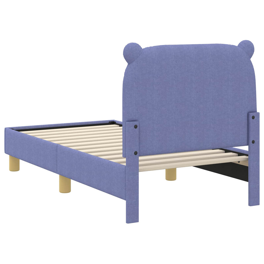 Peuterbedframe met hoofdbord Jeans Blauw 70 x 140 cm Stof