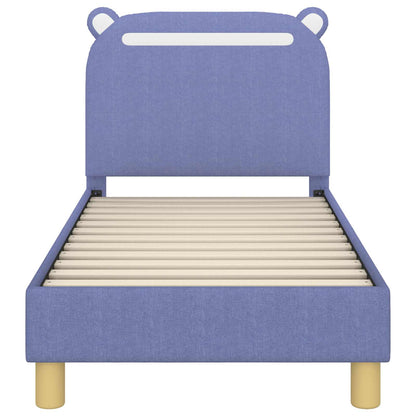 Peuterbedframe met hoofdbord Jeans Blauw 70 x 140 cm Stof