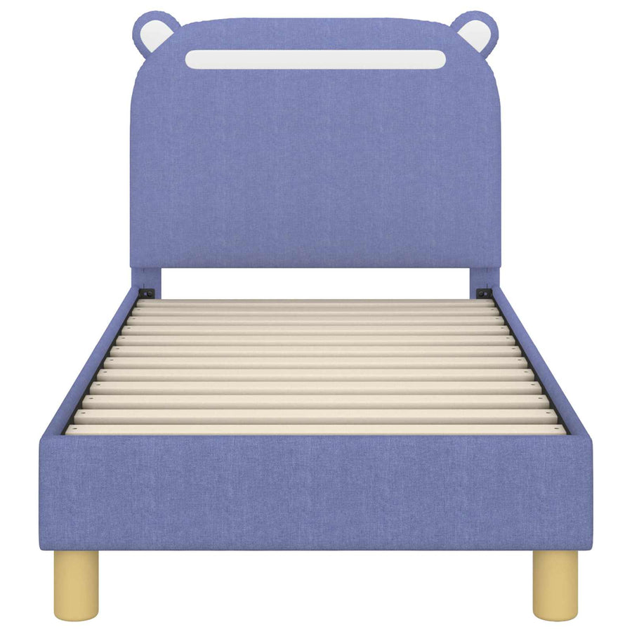 Peuterbedframe met hoofdbord Jeans Blauw 70 x 140 cm Stof