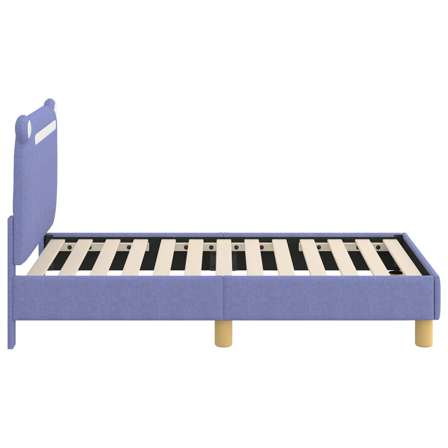 Peuterbedframe met hoofdbord Jeans Blauw 70 x 140 cm Stof