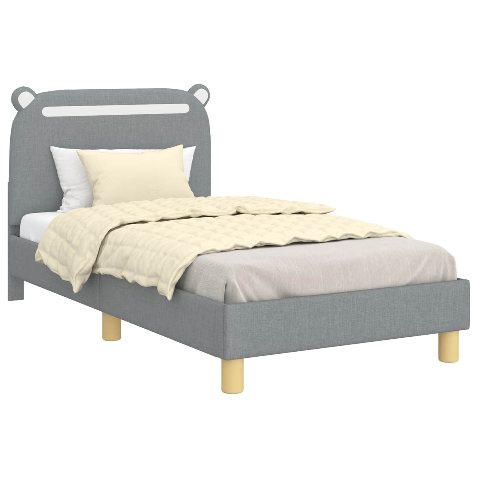 Bedframe voor kinderen met hoofdbord Lichtgrijs 80 x 160 cm