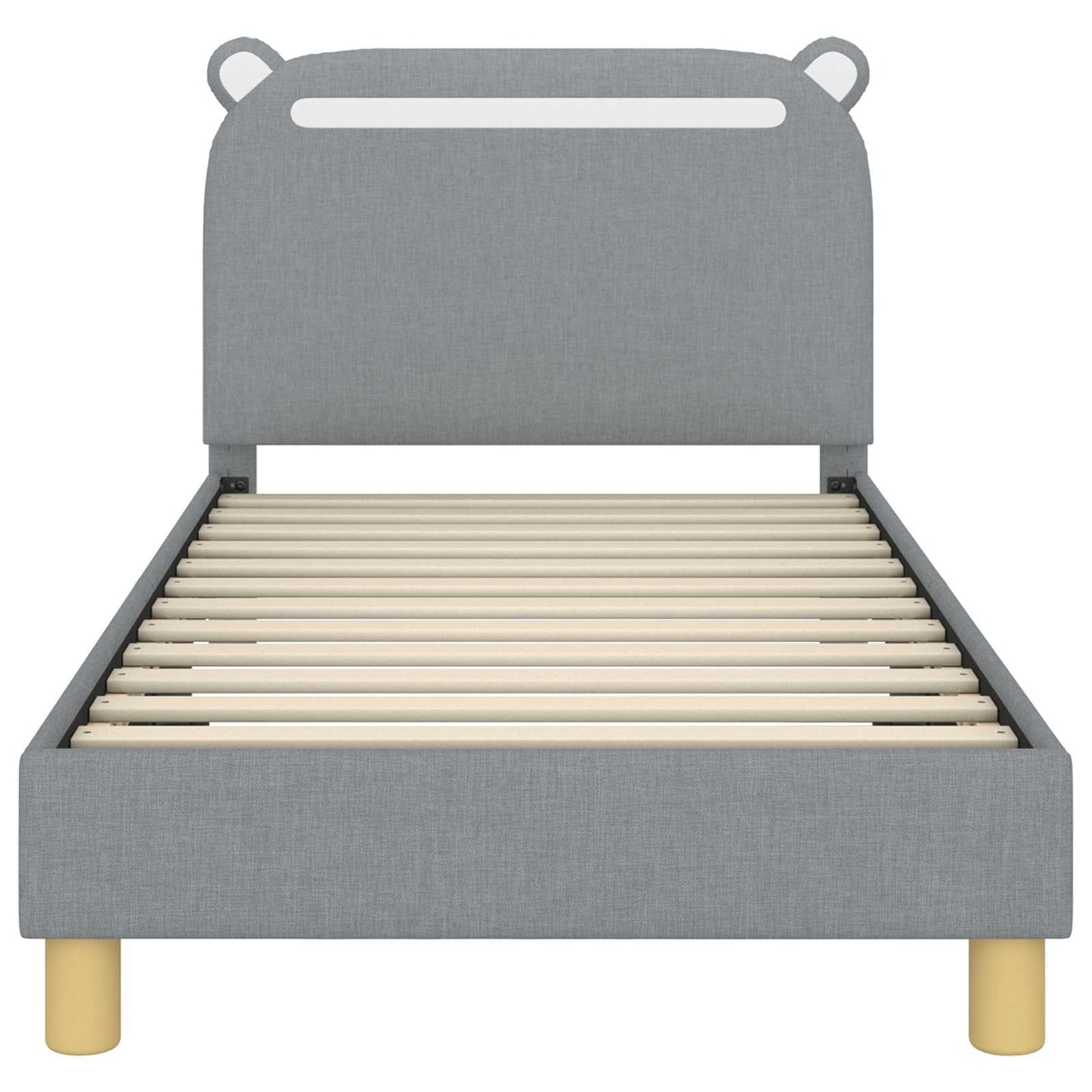 Bedframe voor kinderen met hoofdbord Lichtgrijs 80 x 160 cm