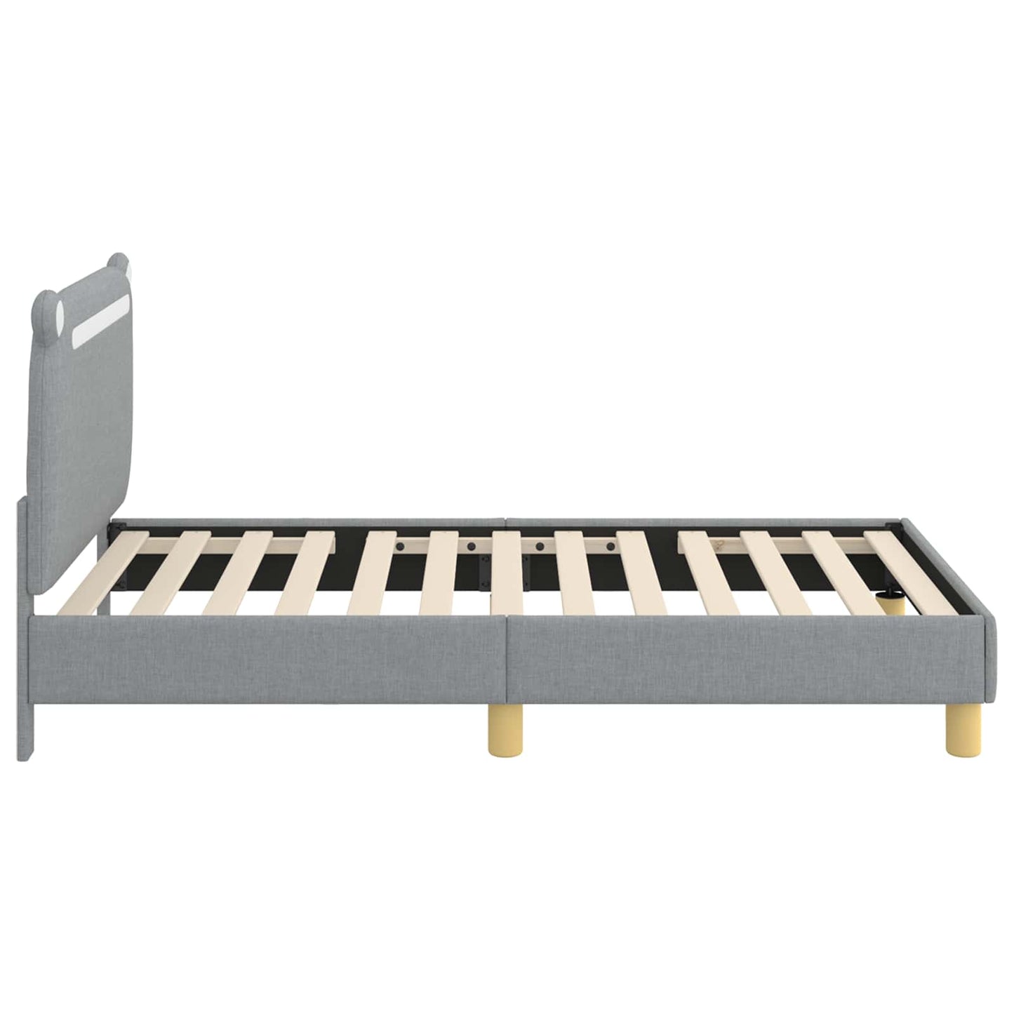 Bedframe voor kinderen met hoofdbord Lichtgrijs 80 x 160 cm