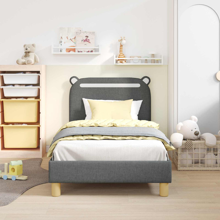 Bedframe voor kinderen met hoofdbord Donkergrijs 80 x 160 cm