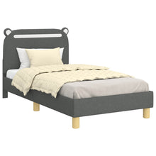 Bedframe voor kinderen met hoofdbord Donkergrijs 80 x 160 cm