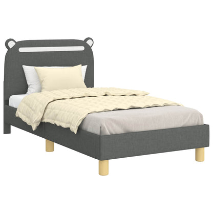 Bedframe voor kinderen met hoofdbord Donkergrijs 80 x 160 cm