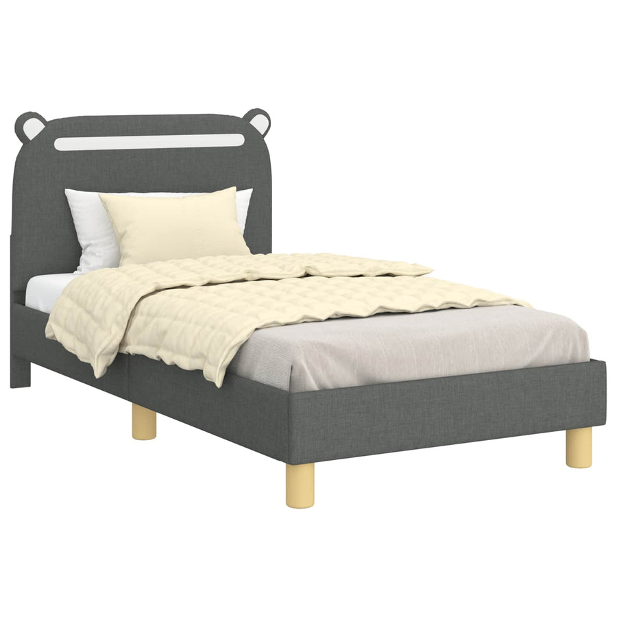 Bedframe voor kinderen met hoofdbord Donkergrijs 80 x 160 cm