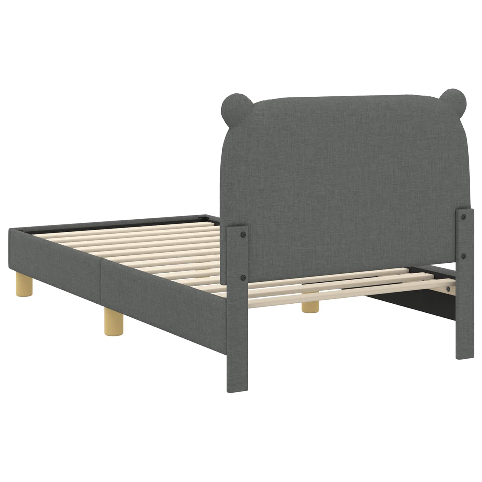 Bedframe voor kinderen met hoofdbord Donkergrijs 80 x 160 cm