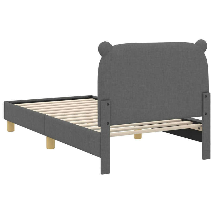 Bedframe voor kinderen met hoofdbord Donkergrijs 80 x 160 cm