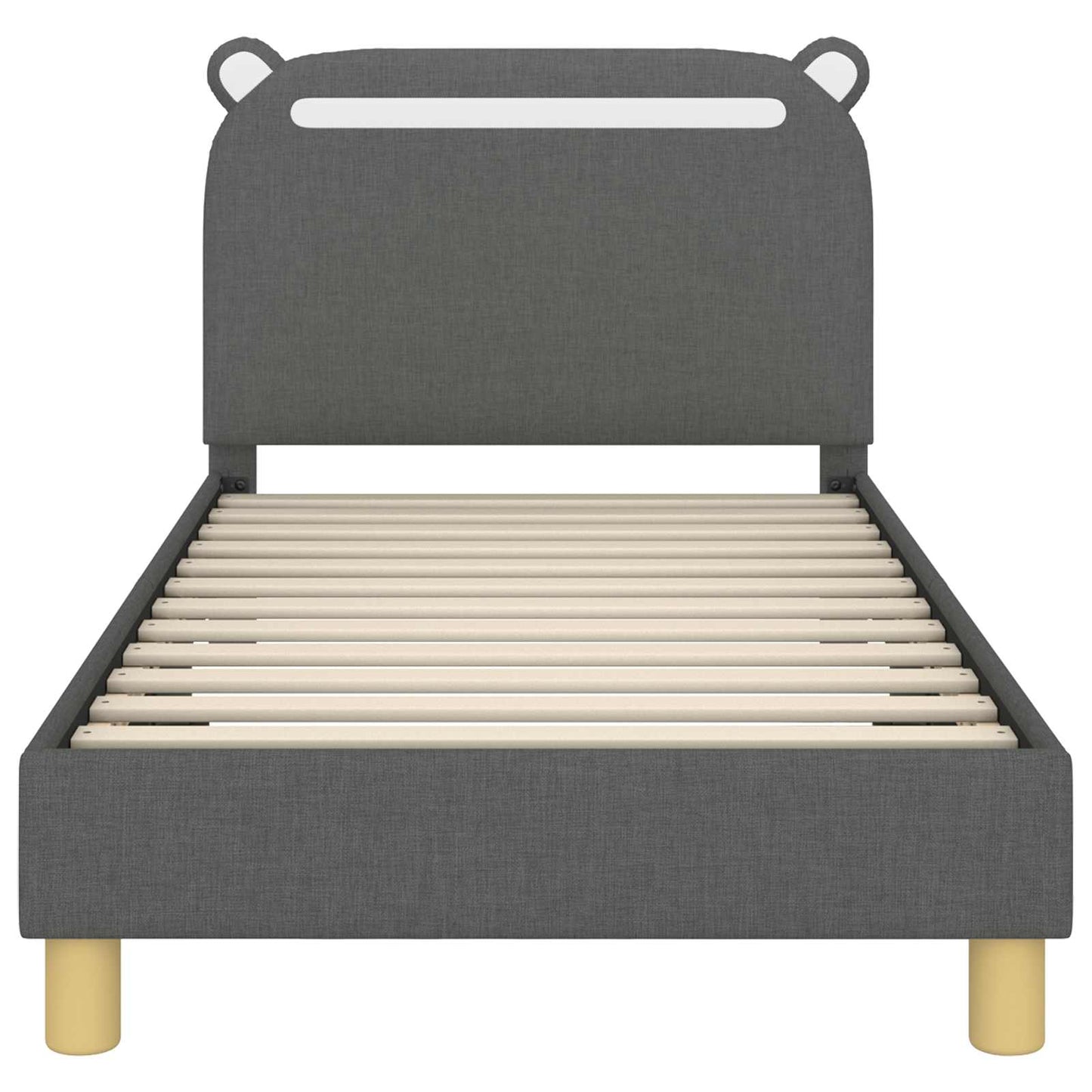 Bedframe voor kinderen met hoofdbord Donkergrijs 80 x 160 cm