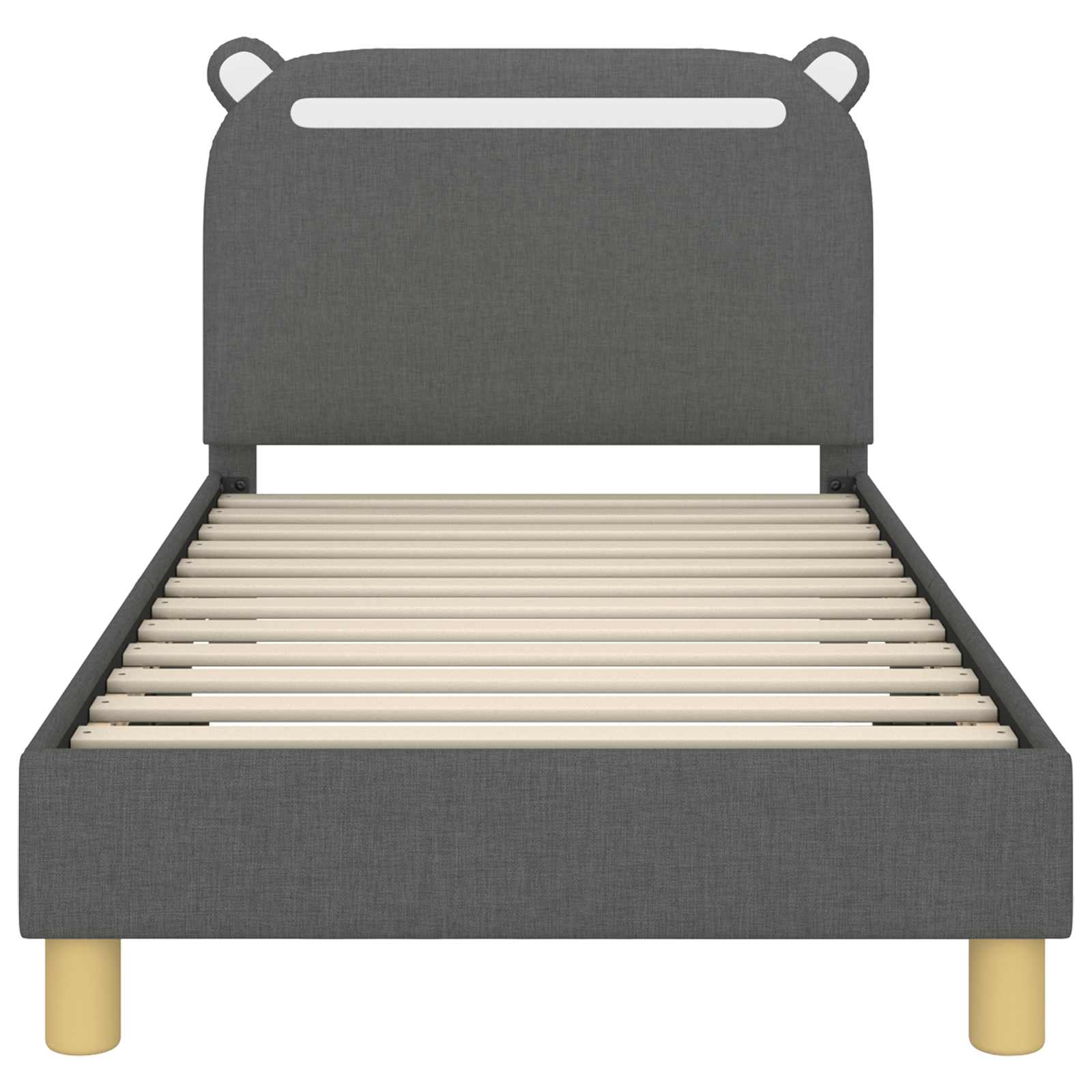 Bedframe voor kinderen met hoofdbord Donkergrijs 80 x 160 cm