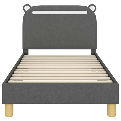 Bedframe voor kinderen met hoofdbord Donkergrijs 80 x 160 cm
