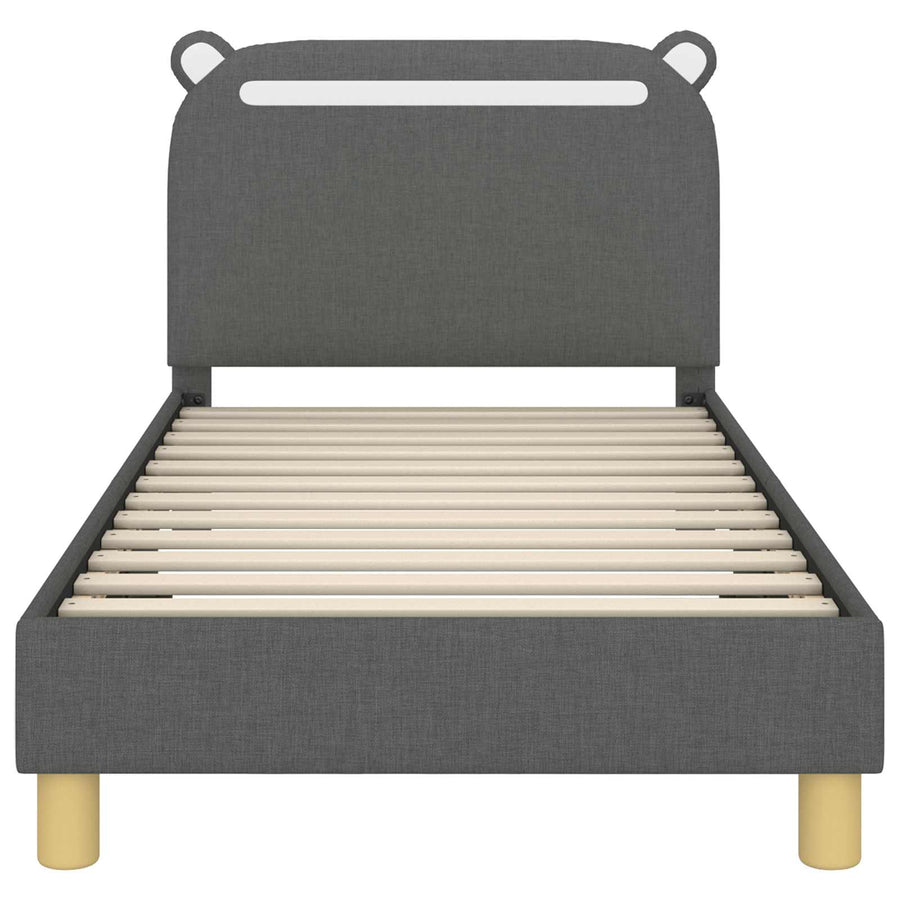 Bedframe voor kinderen met hoofdbord Donkergrijs 80 x 160 cm