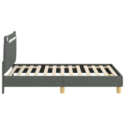 Bedframe voor kinderen met hoofdbord Donkergrijs 80 x 160 cm