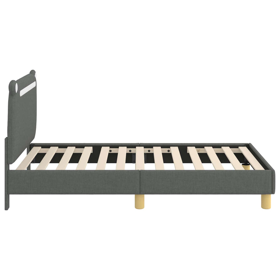 Bedframe voor kinderen met hoofdbord Donkergrijs 80 x 160 cm