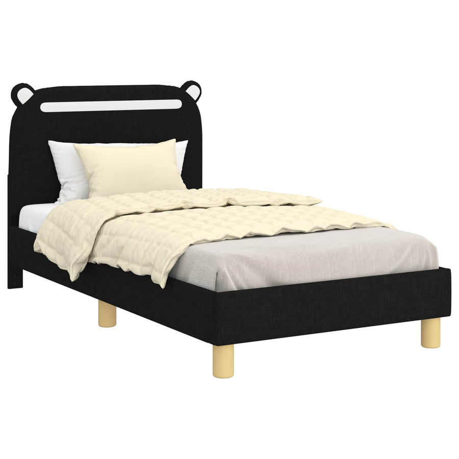 Bedframe voor kinderen met hoofdbord Zwart 80 x 160 cm Stof