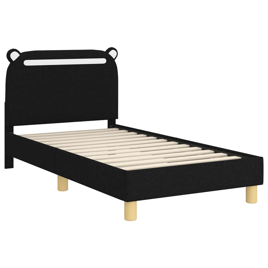 Bedframe voor kinderen met hoofdbord Zwart 80 x 160 cm Stof