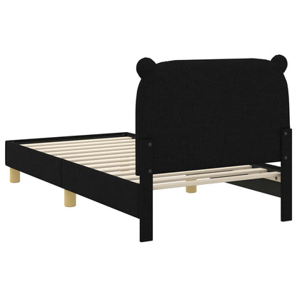 Bedframe voor kinderen met hoofdbord Zwart 80 x 160 cm Stof