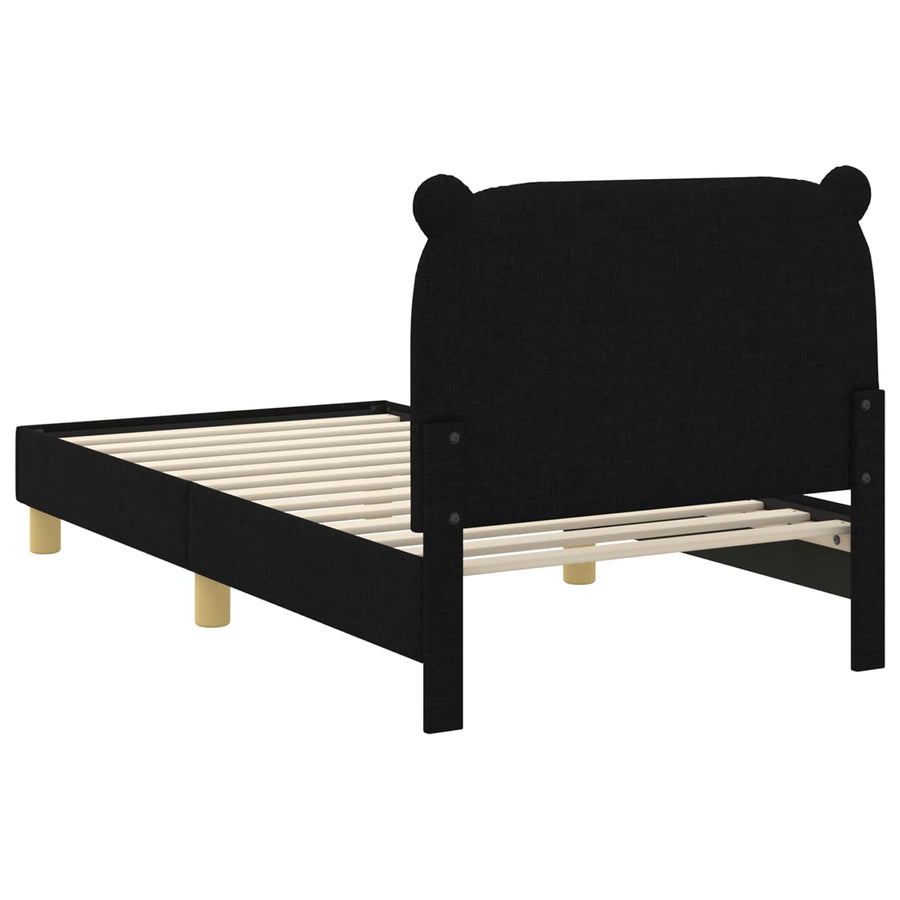 Bedframe voor kinderen met hoofdbord Zwart 80 x 160 cm Stof