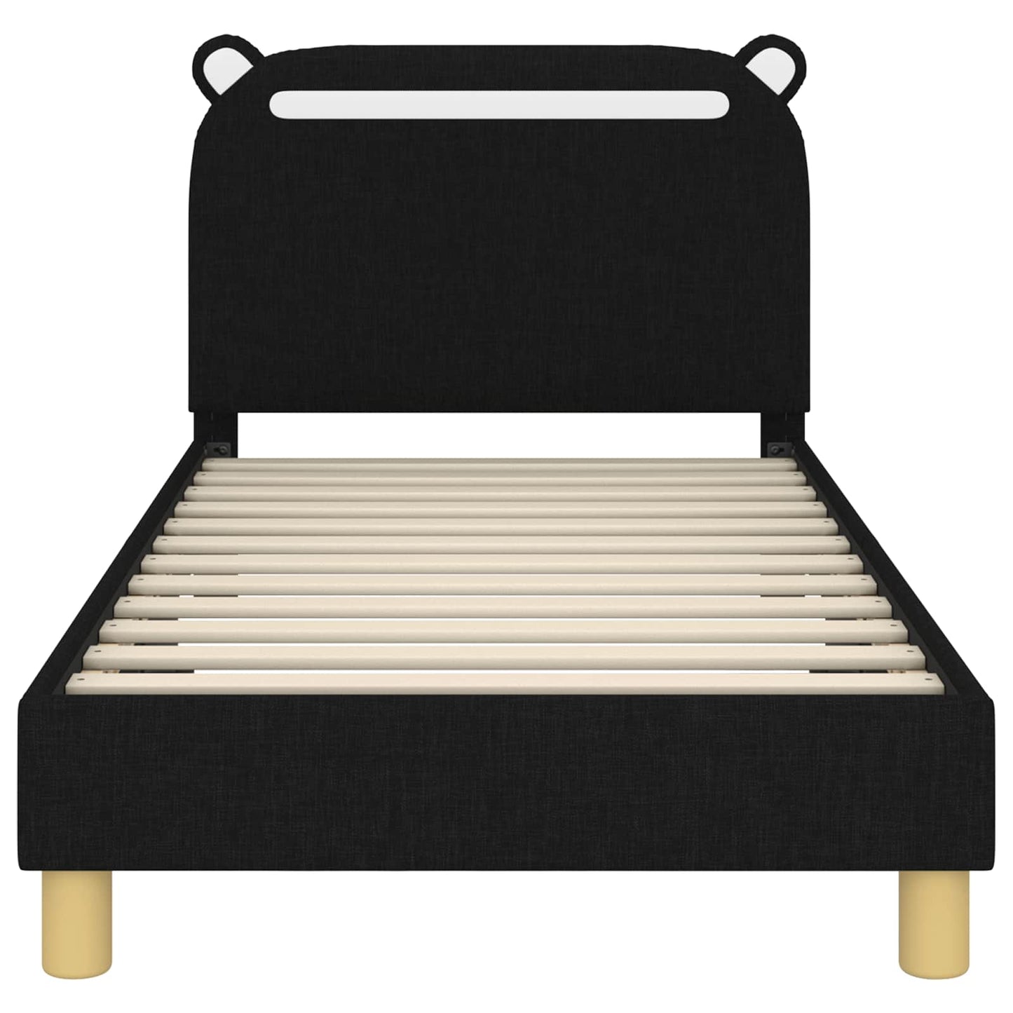 Bedframe voor kinderen met hoofdbord Zwart 80 x 160 cm Stof