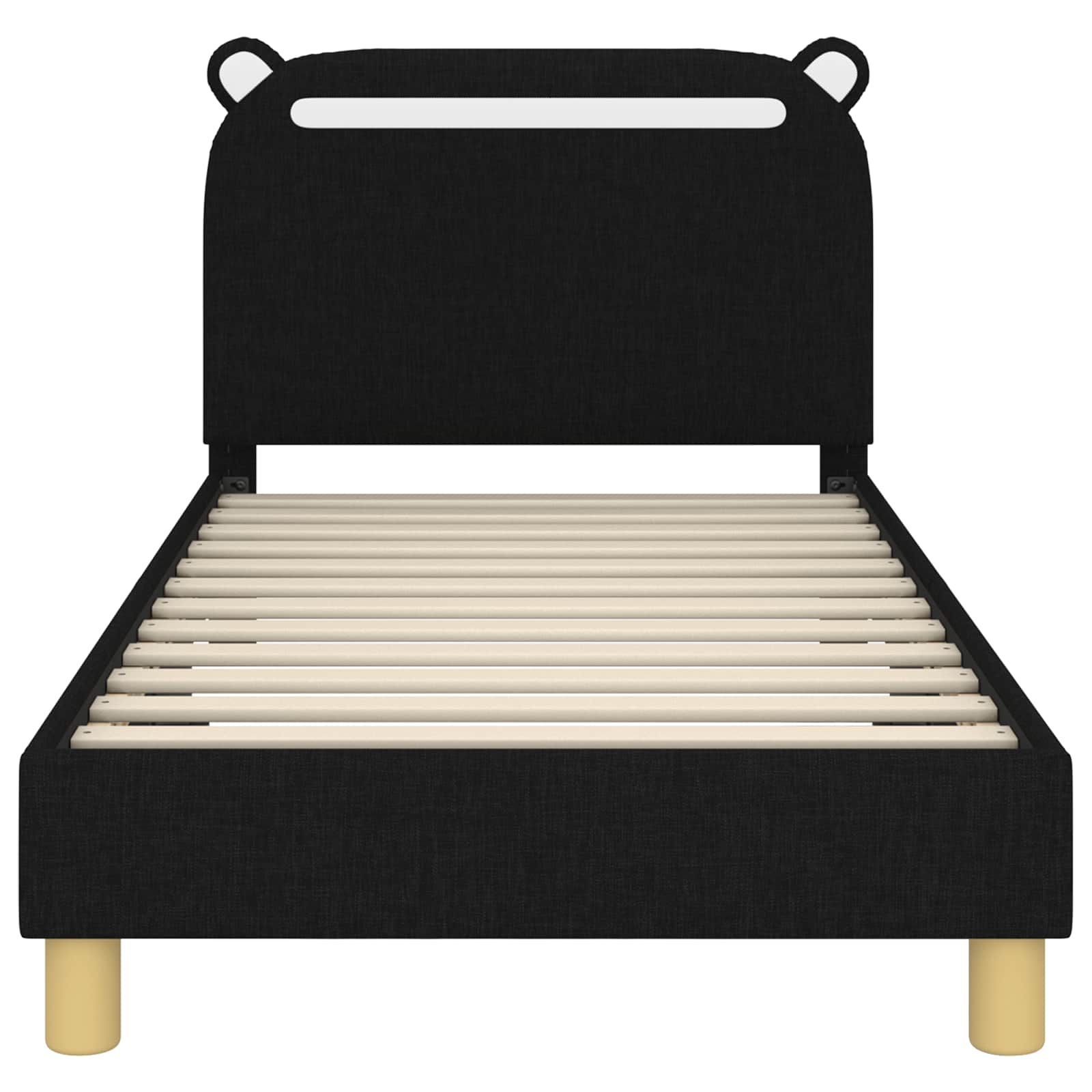 Bedframe voor kinderen met hoofdbord Zwart 80 x 160 cm Stof