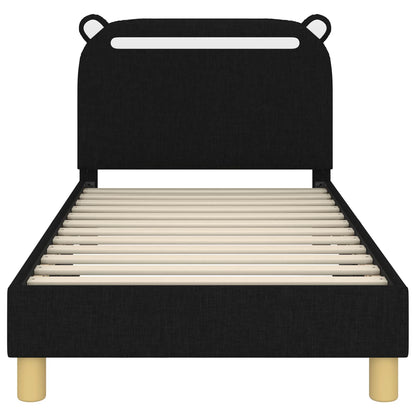 Bedframe voor kinderen met hoofdbord Zwart 80 x 160 cm Stof