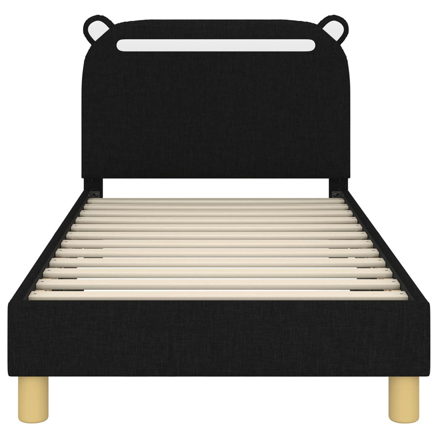 Bedframe voor kinderen met hoofdbord Zwart 80 x 160 cm Stof