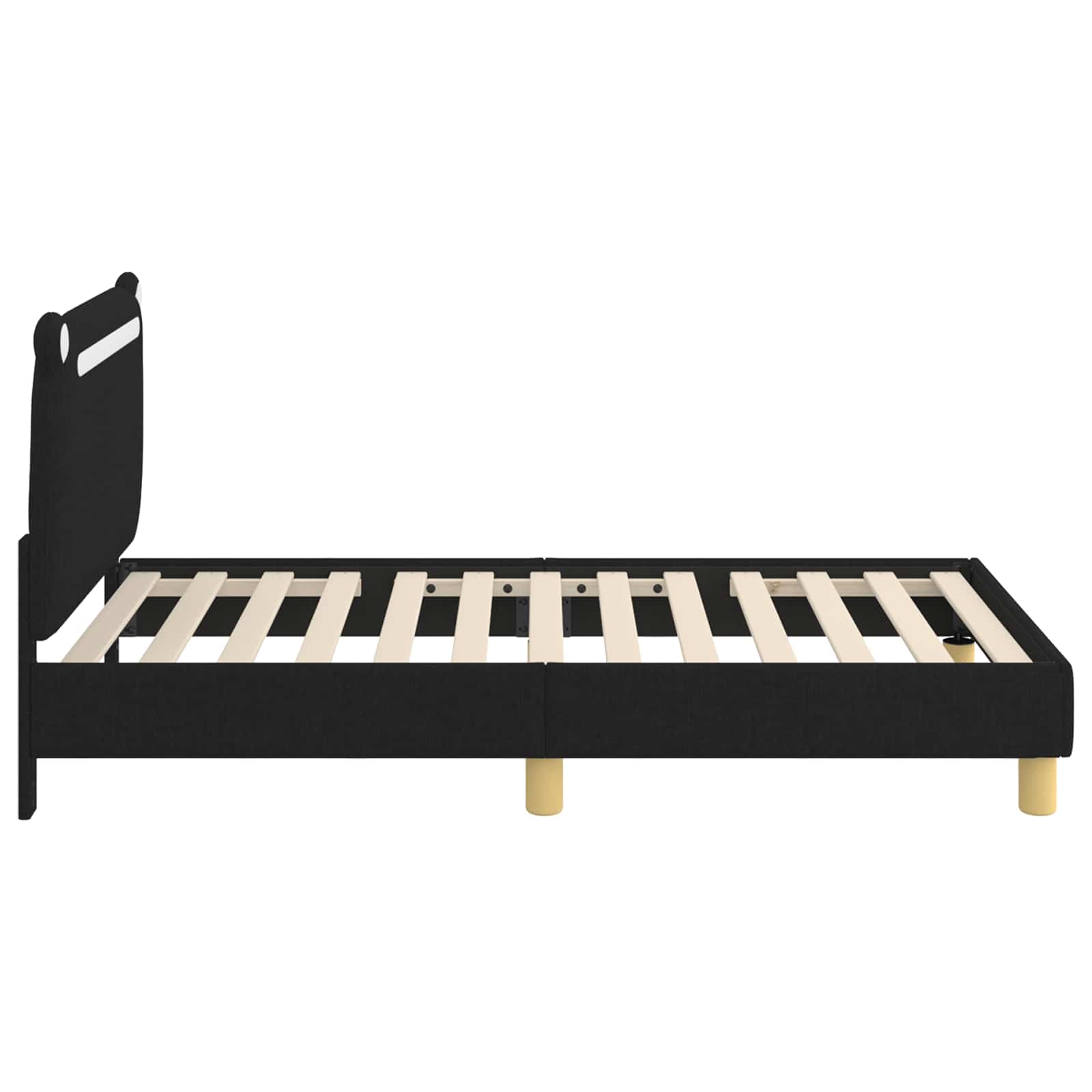 Bedframe voor kinderen met hoofdbord Zwart 80 x 160 cm Stof