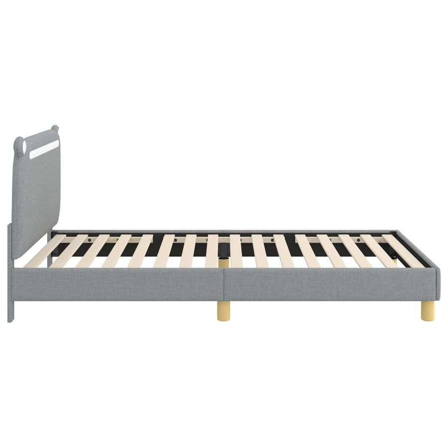Bedframe voor kinderen met hoofdbord Lichtgrijs 80 x 200 cm