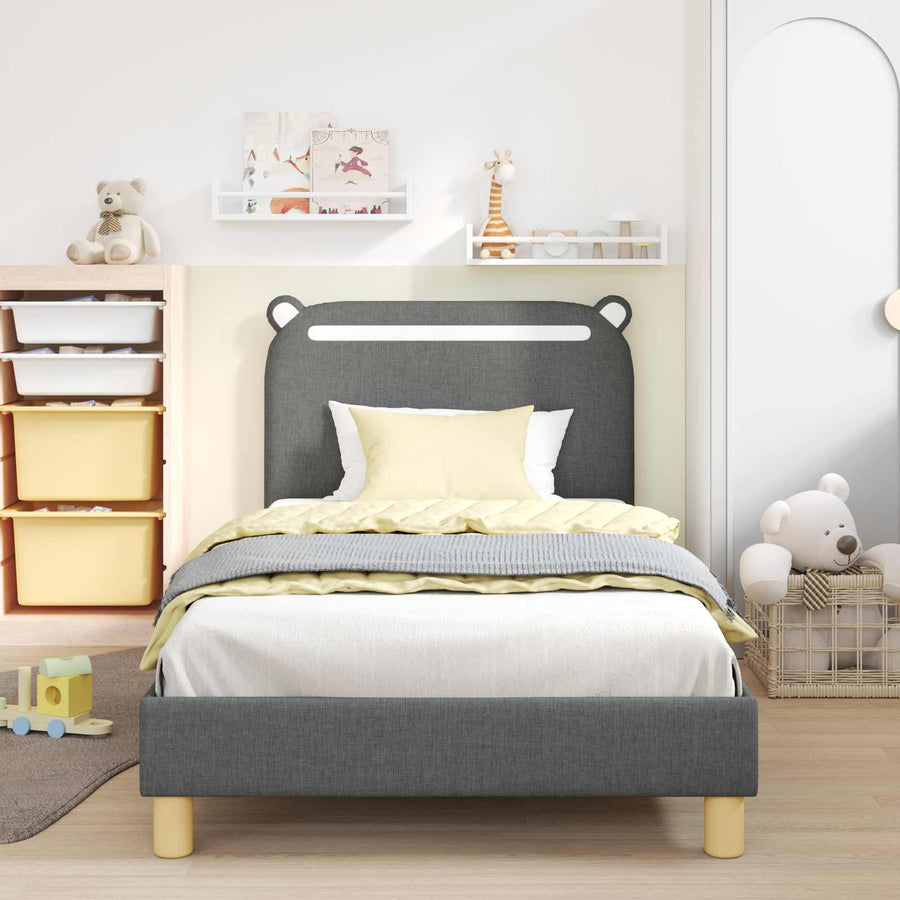 Bedframe voor kinderen met hoofdbord Donkergrijs 80 x 200 cm