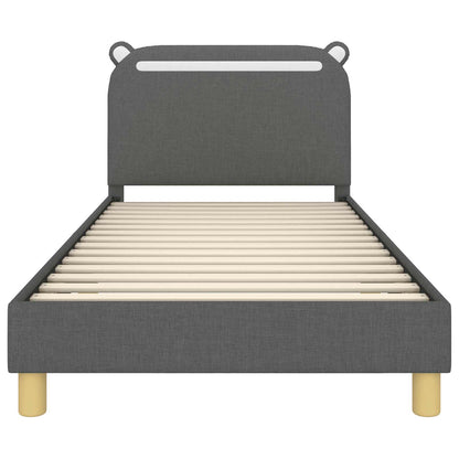 Bedframe voor kinderen met hoofdbord Donkergrijs 80 x 200 cm