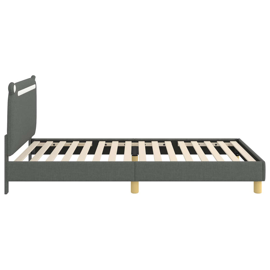 Bedframe voor kinderen met hoofdbord Donkergrijs 80 x 200 cm