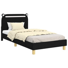 Bedframe voor kinderen met hoofdbord Zwart 80 x 200 cm Stof